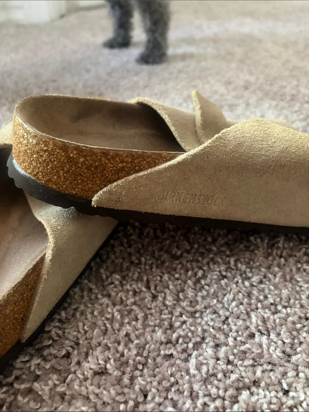 Birkenstock Beige Suede Double-Buckle Sandals